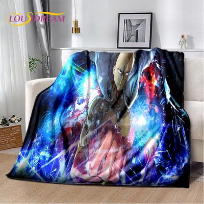 ONE PUNCH MAN Anime Cartoon Soft Plush Blanket,Flannel Blanket Throw Blanket for Living Room Bedroom Bed Sofa Picnic Cover Kids