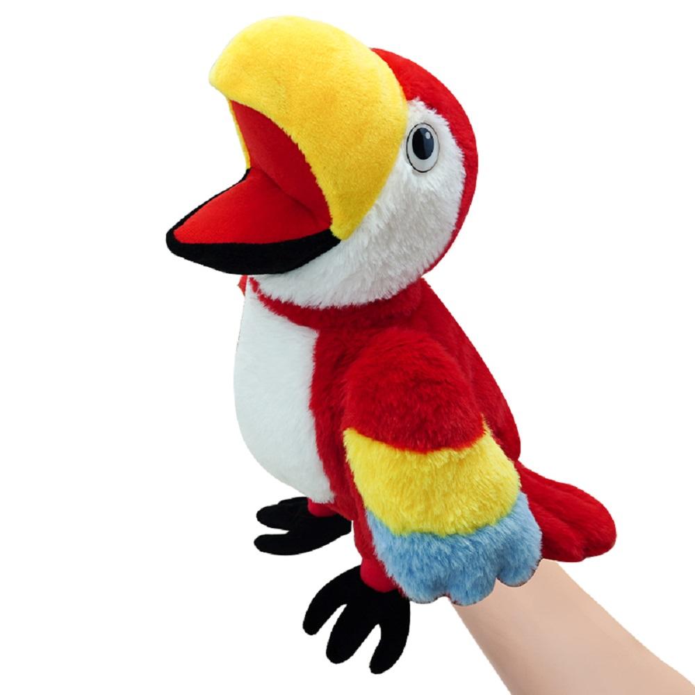 35cm Neuer Stil Tukan Handpuppe Plüschtiere Kindergarten Aufführung Handsteuerung Tukan Papagei Weißkopfseeadler Pfau Eule Flamingo 35cm