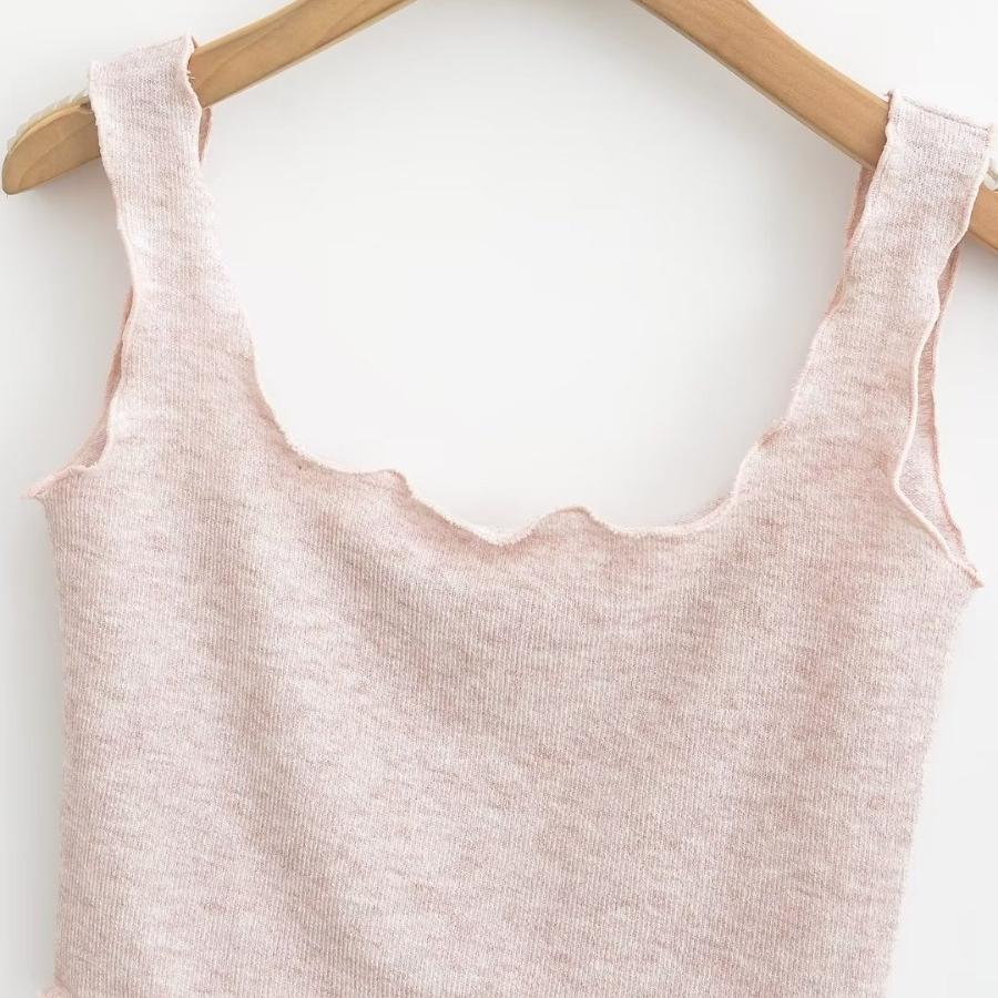 Летние женские вязаные топы без рукавов — фото 10