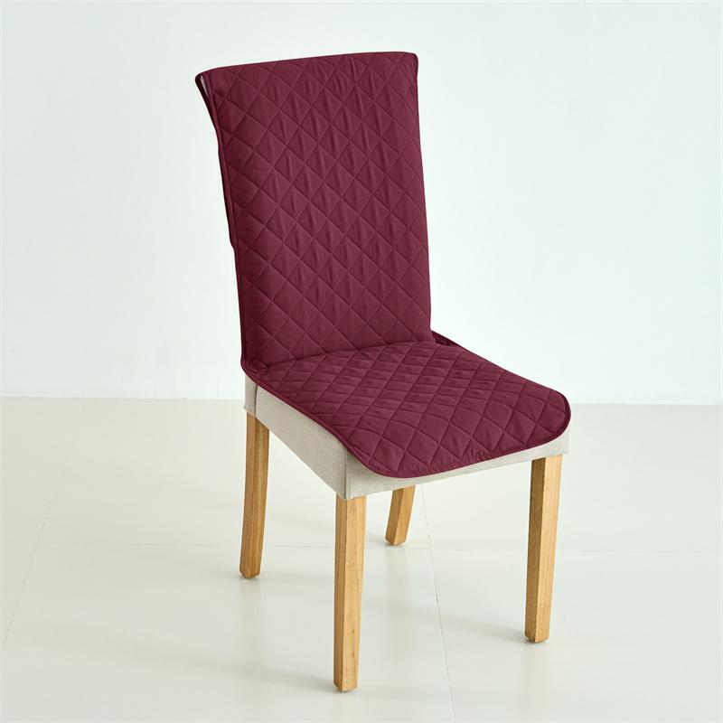 

1PC Quilted Dining Chair Cover Solid Color Office Chair Seat Cushion with Elastic Strap Anti-dirty Furniture Dust Covers