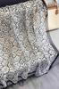 Scarf with a Rose Motif - Black and White, Elegant, Light
