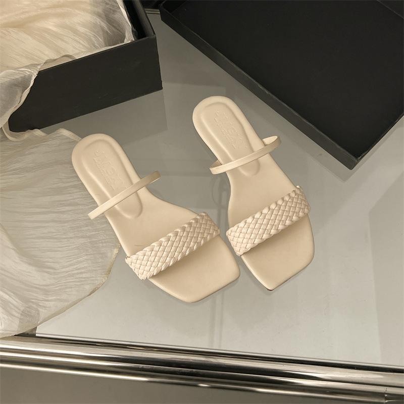 

Женская обувь больших размеров лето 2025 новая женская уличная плетеная обувь сандалии шлепанцы женская обувь 42