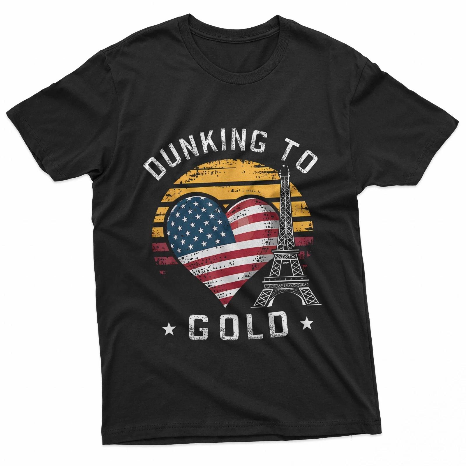 Patriotic Basketball Support Paris France US Flag T-Shirt M