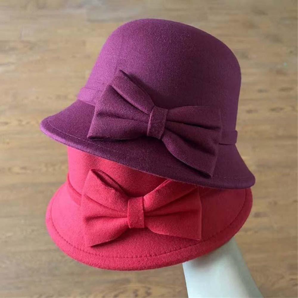 Warm Fleece Winter Woolen Hat Soft Felt Vintage Fedora Cap Elegant Bucket Hat Casual Party