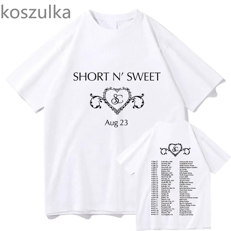 Sabrina Carpenter Graphic Tee Shir Vintage Gothic Fashion Short N' Sweet T-shirt Man 100% Cotton Oversized T Shirts Streetwear