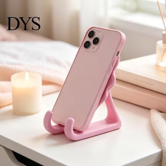 Cute Desk Gadgets Leaf Shaped Phone Stand, 3D Printed Mobile Holder with Double Stable Cell Mount Hook Support, Creative Hands Free Video Cradle,