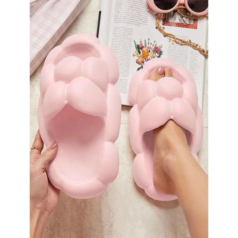 House Slipper Women Egg Cute Kawai Cloud Sandals Summer Flip Flops Beach Slides Home Casual Room Shoes Platform Flat Female Men
