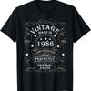 40. Urodziny Retro Edycja Limitowana Unisex WoUINISEX Vintage 1986 Codzienny T-shirt z Nadrukiem Top Uniwersalny Modny Trendowy Streetwear