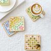 Square Round DIY Mosaic Cup Mat Mosaic Glass Bamboo Pad Creative Handmade Coaster  Toys
