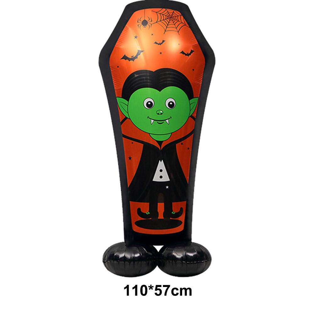 Halloween Party Decor Standing Inflatable Aluminum Foil Balloon Ghost Pumpkin Skull Haunted House Tombstone Skeleton Balloon