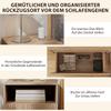 Nightstand, Handle-Free Design, Open Compartment, Drawer, Wall Mounted, Light Brown