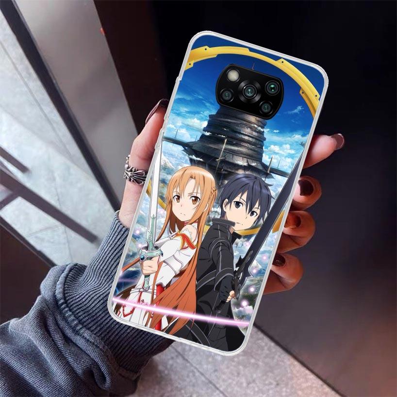 Sword Art Online Anime Phone Case For Xiaomi Poco X7 X6 X5 Pro F7 Ultra Redmi 15C 15 13 13C 12 12C 10 10A 10C 9 9A 9C 9T Shell P