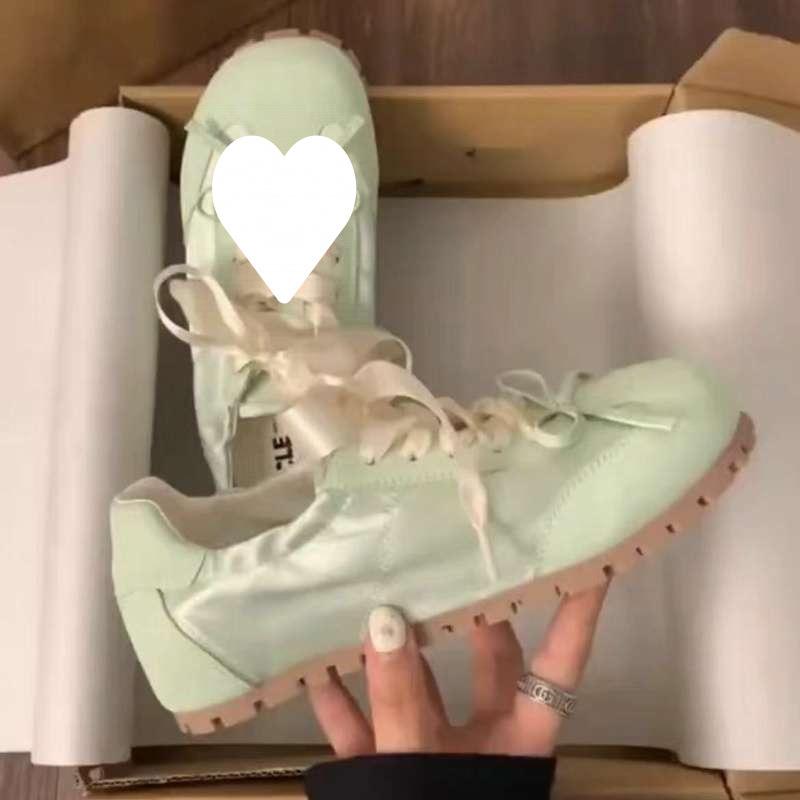 Bow Soft-soled Flat-soled Pink Ballet Shoes 2025 Spring and Summer New Casual Versatile Moral Training Shoes Little White Shoes Women