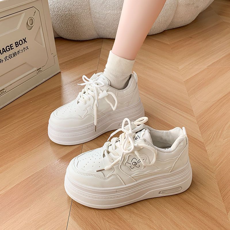Brand platform sports women's autumn new versatile small height-increasing muffin board shoes