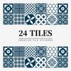 24 European Mandala Flower Tile Stickers: Waterproof, Self-Adhesive PVC for Kitchen & Bathroom Walls