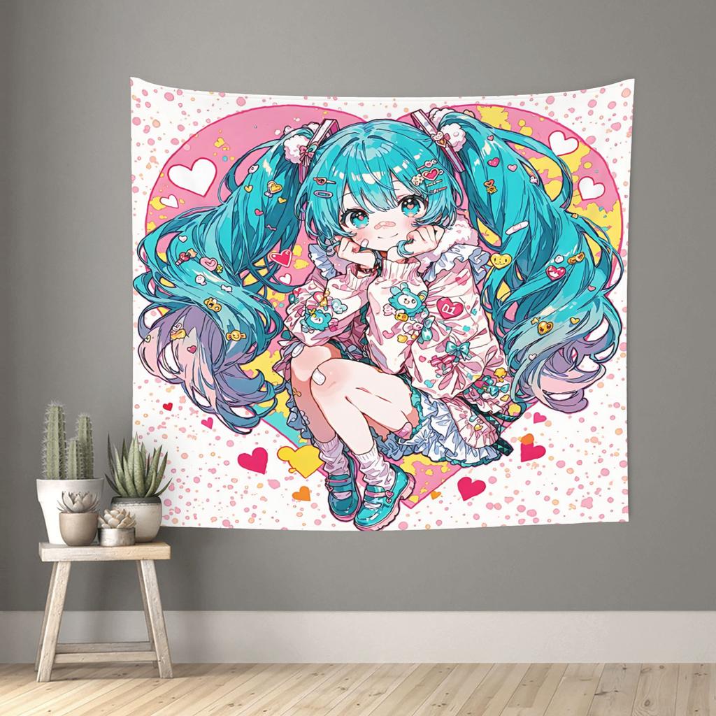 Cutecore Hatsune Miku Tapestry Room decoration Home Decoration Tapestry Decor Accessories Cute Room Decor