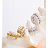 Eetit Simulated Pearls Layered Ear Bone Earrings for Women Stainless Steel Chic Fashion Ear Clip Accessories