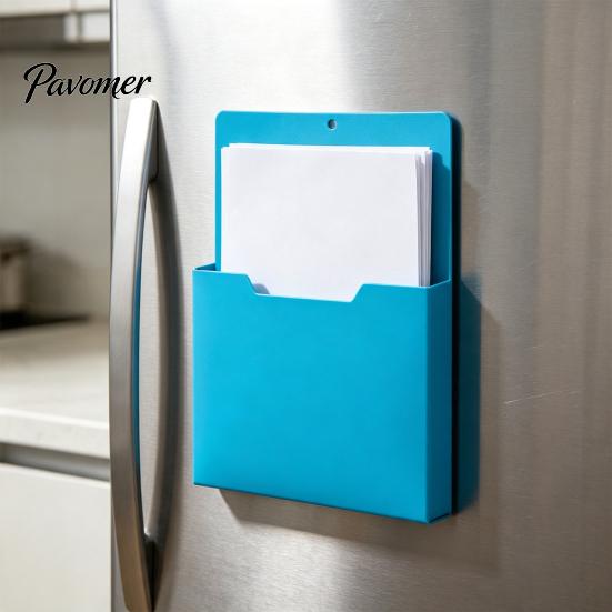 Letter Size File Organizer Holder with Large Magnetic Back, Wall Hanging Plastic Document Project Organizer, A4 Paper Case for Whiteboard Refrigerator
