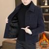 Vielseitige Herren-Wolljacke mit Revers – Mit Samt gefüttert, dick für Frühling & Herbst