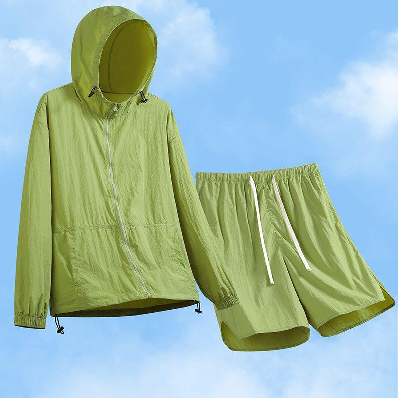 Yi Mi Cang Summer Sun Protection Set: High-Quality Nylon Jacket & Quick-Drying Breathable Shorts for Couples