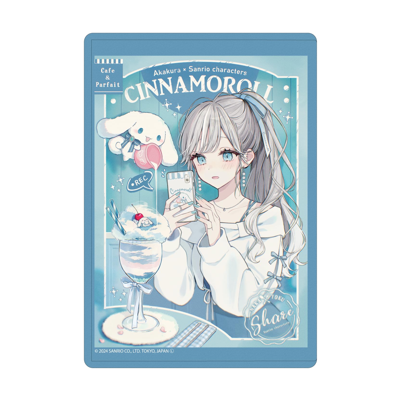 Акакура x Персонажи Sanrio 16 Cinnamoroll [Коллаборационная иллюстрация] Прозрачный чехол с персонажем