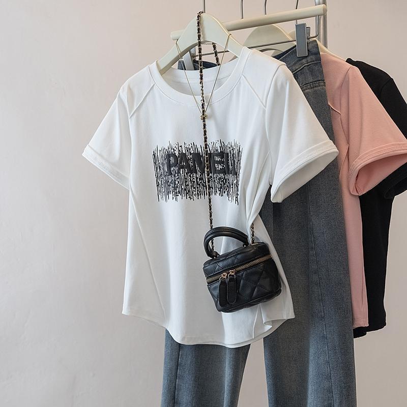 T-shirt for Women Summer Large Size T-shirt Soft Loose Printed Casual Comfortable Pullover T-shirt Top