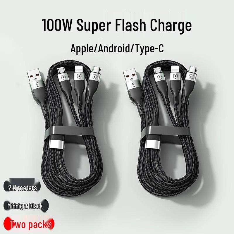 Universal Fast Charging 3-in-1 Multi-Head Cable for Car and Phone