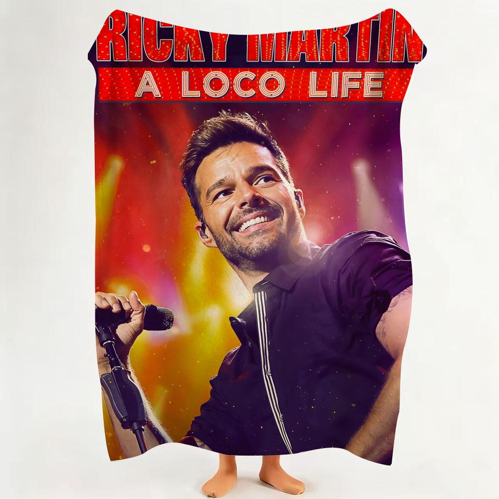 Music RRicky MMartin Throw Flannel Throw Blanket Suitable for Sofa Living Room Bedroom