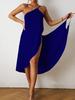 Neues einfarbiges sexy Damen-Trägerkleid 15 Farben 8 Größen Strandkleid für Damen