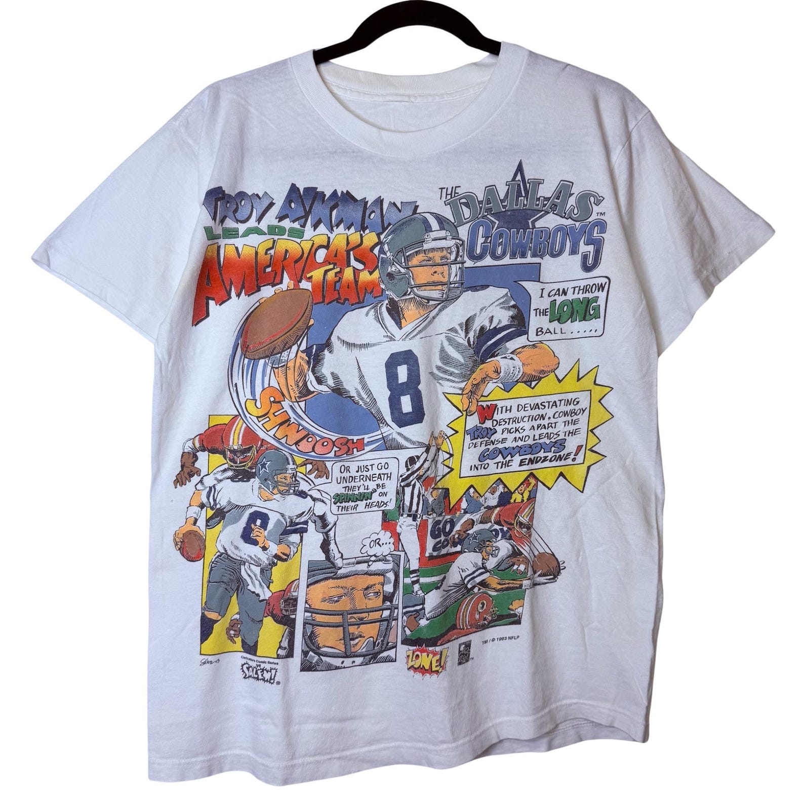 1993 Dallas Cowboys Caricature Comic Series T shirt Sz L (B2339) L