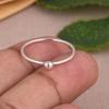 Modern Minimal Silver Ball Ring, Thin Sterling Silver Band, Elegant Stackable Ring for Women.