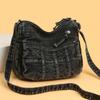 Vintage Denim Shoulder Bag Women's Crossbody Bag Multi-Compartment Mother Bag