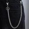 American Retro Bright Silver Metal Single Layer Jeans Chain Hip Hop Punk Style Waist Chain Men And Women Trendy Cool Personality Waist Accessories