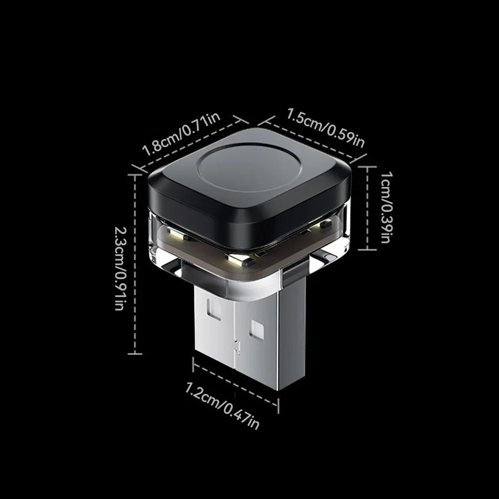 2PCS New USB Car Interior Ambient Atmosphere Light LED Signal Lights Auto Reading Lamp Decorations Night Lights Interior Accessories