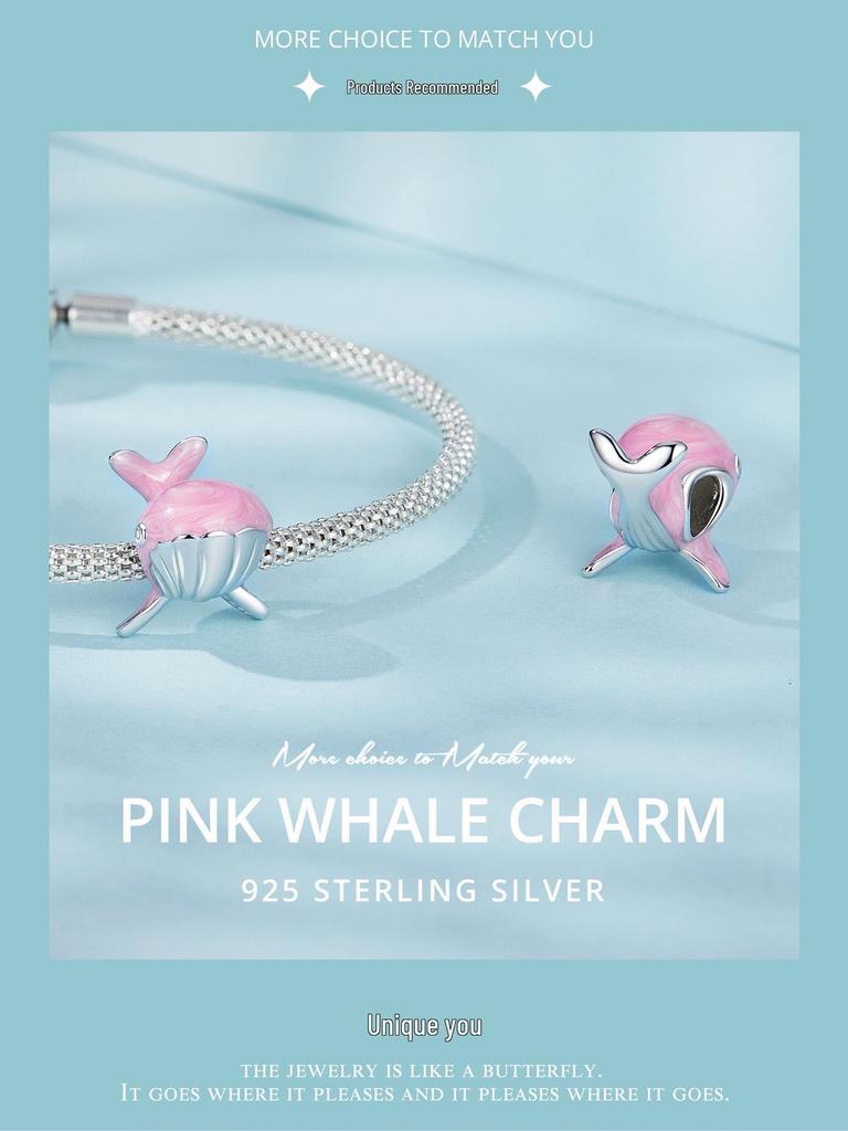 Yin Ziyun Rosa Wal DIY Armband mit Traum Ozean S925 Sterlingsilber Glücksbringern