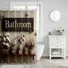 Cute Vintage Aesthetic Shower Curtains, Modern Waterproof Bath Curtain, Fabric Cloth Shower Curtain for Bathroom Decor, Brown
