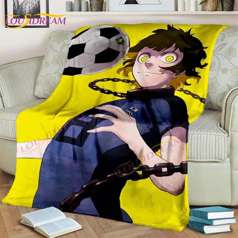 Anime Blue Lock Blanket 3D Cartoon Flannel Blanket Chigiri Hyoma Isagi Yoichi Blanket for Bed Sofa Child Adult Blanket Boy Gifts