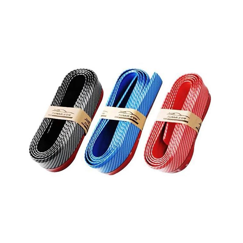 2.5M Car Bumper Lip Stickers Soft Carbon Fiber Car Rubber Bumper Strip Outside Bumper Front Lip Car Bumper Protectors