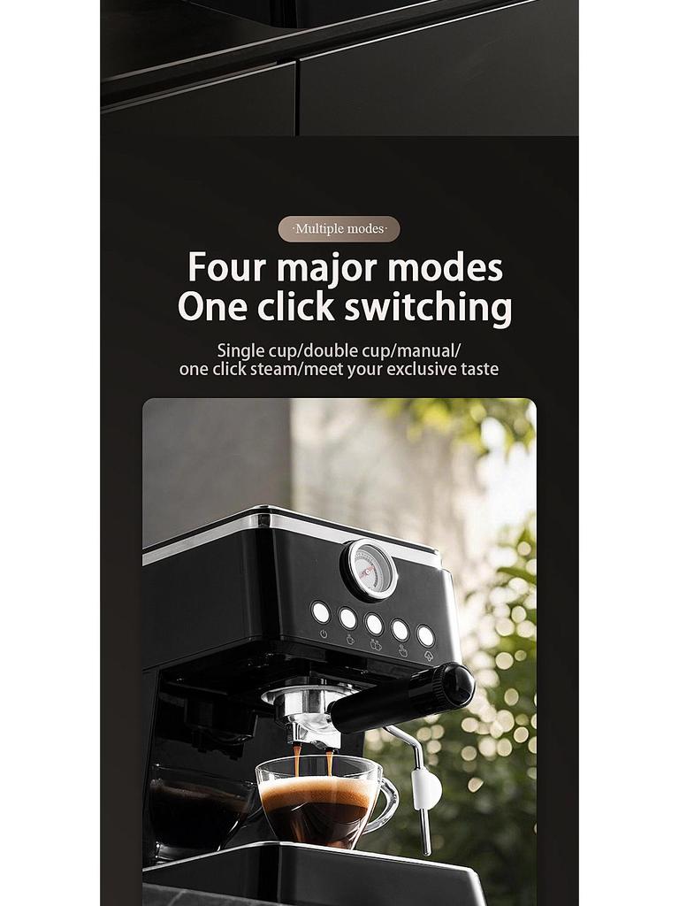 New Semi-Automatic Espresso Machine with Milk Frother & Pressure Gauge