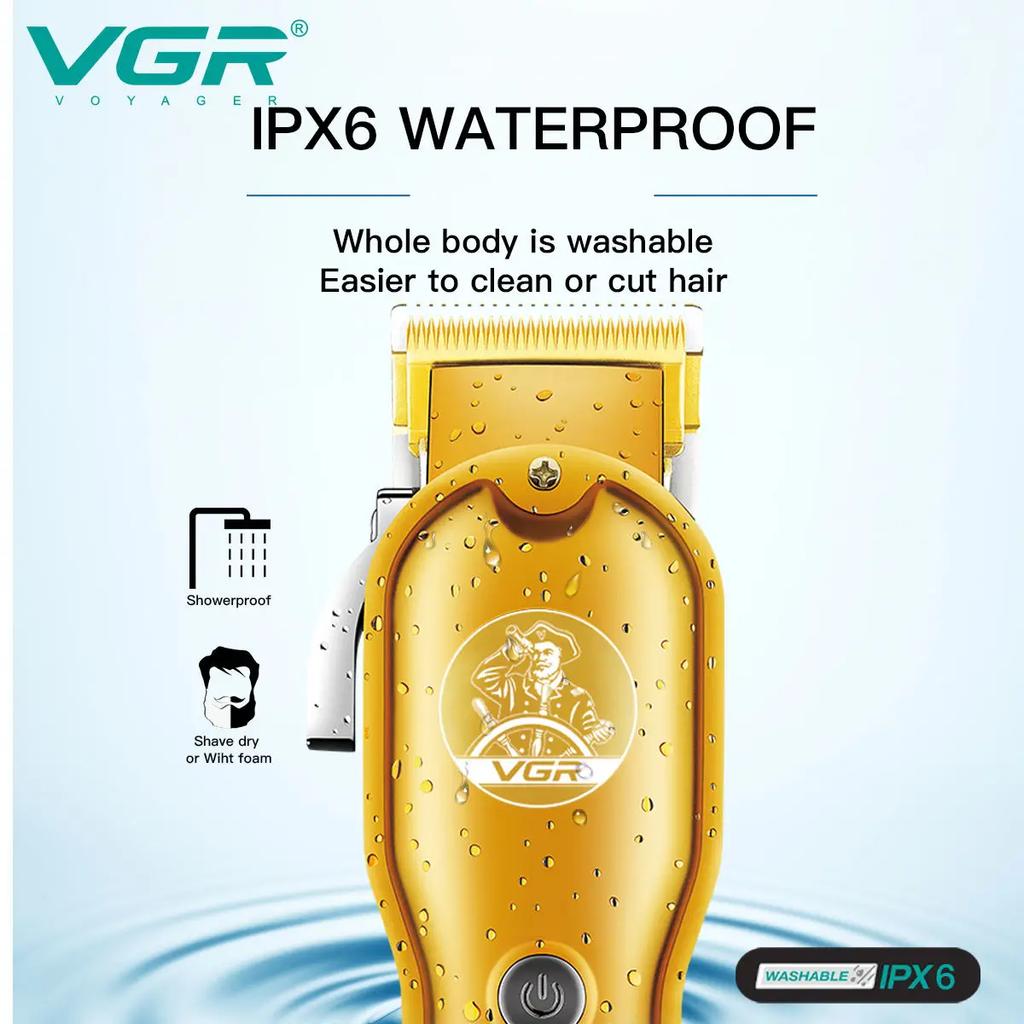 VGR V-650 Professional Hair Clipper Metal Housing 2000mAh Lithium Battery Cordless Hair Trimmer for Men Beard Trimmer Barber Hair Home Hair Trimming