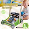 Wooden Baby Walker Stroller with Educational Learning Aid - Anti-Tip Push Car Toy for Toddlers