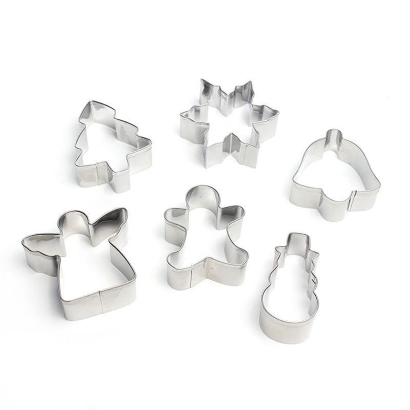 6Pcs/Set Christmas Cookie Cutter Gingerbread Xmas Tree Mold Christmas Cake Decoration Tool Navidad Gift DIY Baking Biscuit Mould