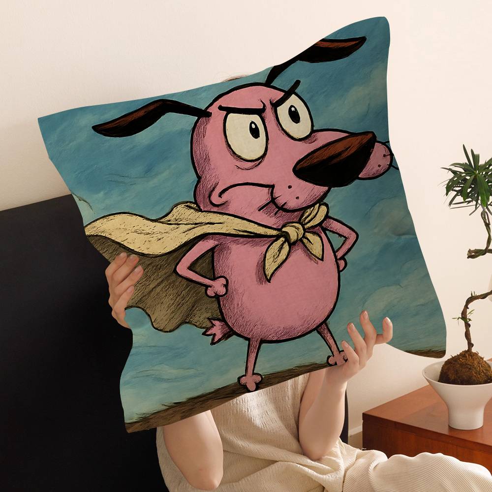 Cartoons C-Courage The Cowardly Dog Cushion Cover Decorative Pillow Sofa Home Decor Case Pillow Cases