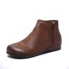 Johnature Stivaletti alla Caviglia Retro Vera Pelle Suola Morbida Versatili Scarpe da Donna in Pelle Bovina