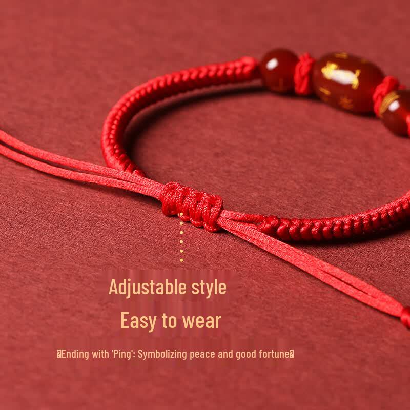 Chinese Zodiac Red Agate Protection Bracelet for 2026