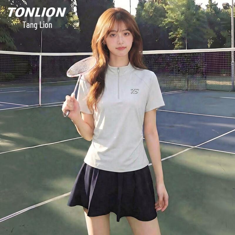 TonLion Women s Quick-Dry Half-Zip Stand Collar Performance T-Shirt XL