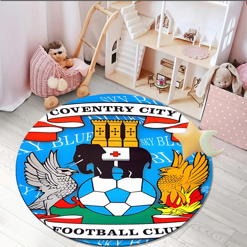 1PC round rug Newcastle United Crest Printed Round Area Rug ,Rug For Home Office, Round Chair Rug, Decorative Carpet Fan gifts Christmas gift