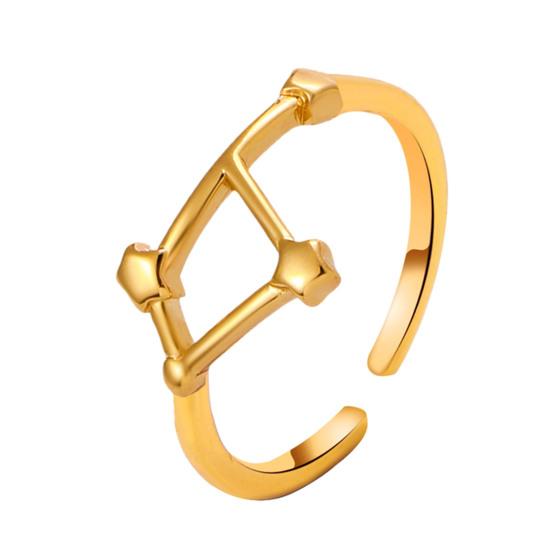 Student Ring Electroplated Finish Adjustable Opening Design Star Symbol Ring Couple Matching Ring Alloy Jewelry Gift