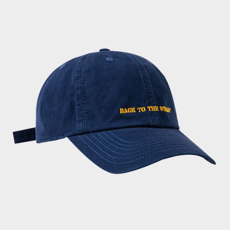 

LOOKING4U On the Moment Lettering Cotton Logo Ball Cap C3 Navy NAVY