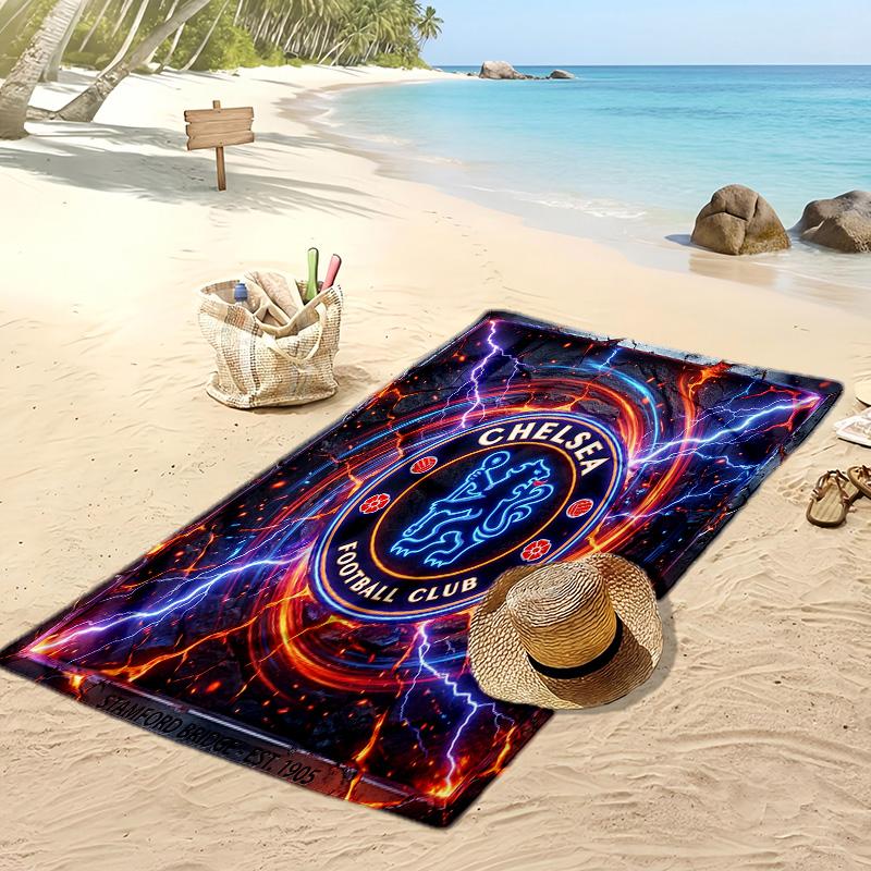 Chelsea FC Printed Beach Towel Quick Dry Soft TowelPortable Large Rectangular Beach Blanket for Travel Swimming Pool